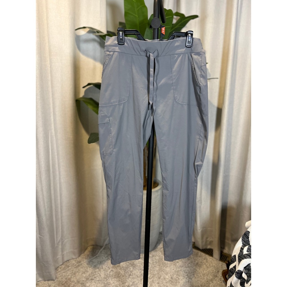 Columbia Womens Gray Cargo Hiking Pants Elastic Waist Drawstring Size Large